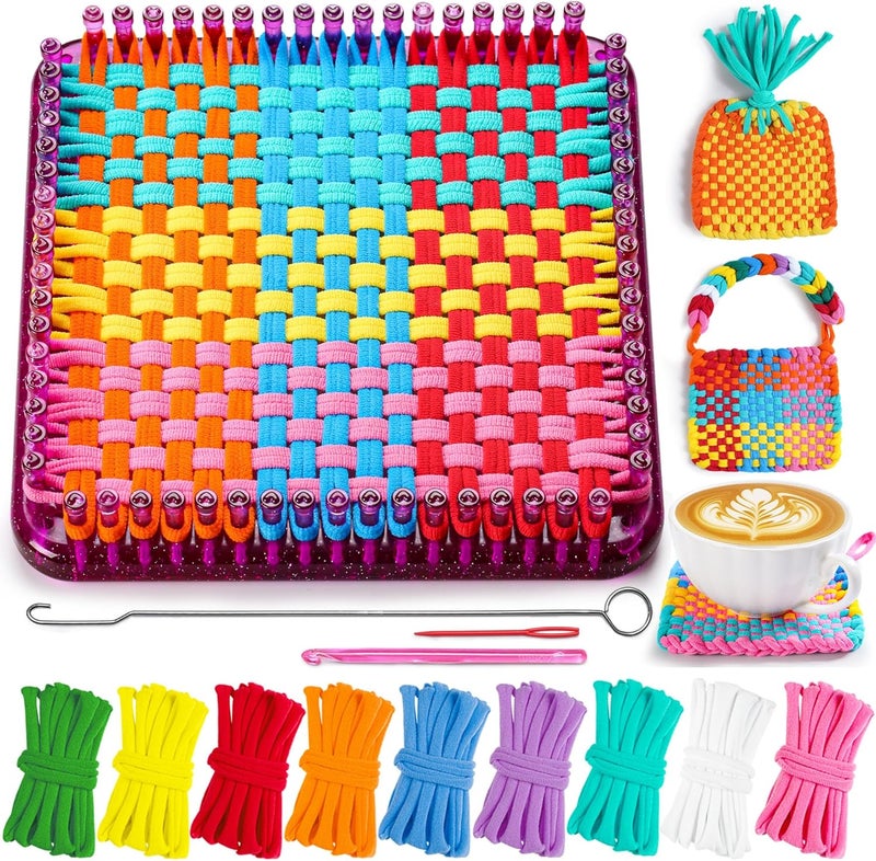 CCTVRTV Weaving Loom Kit Toys for Kids and Adults, Potholder Loops DIY Arts and Crafts for Boys and Girls Ages 5 6 7 8-12 13, Easy Potholder Loom Knitting Kits Gifts for Beginners, 252 Craft Loops. - Image 1